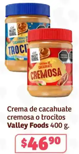 Soriana Híper Valley foods crema de cacahuate cremosa o trocitos oferta