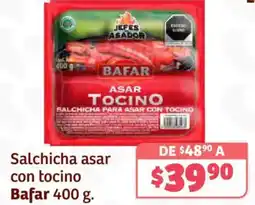 Soriana Híper Bafar salchicha asar con tocino oferta