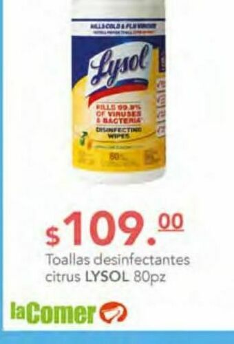 La Comer Desinfectante lysol oferta