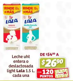 Soriana Híper Lala leche uht entera o deslactosada light lala oferta