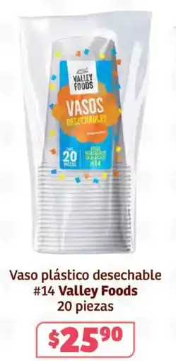 Soriana Híper valley foods vaso plástico desechable #14 oferta