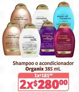 Soriana Híper Organix shampoo o acondicionador oferta