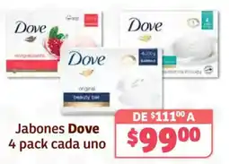 Soriana Híper Dove jabones oferta