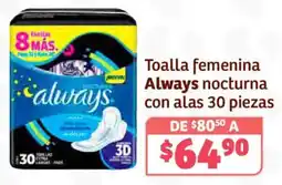 Soriana Híper Always nocturna toalla femenina oferta