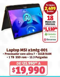 Soriana Híper Laptop MSI a1mtg-001 oferta
