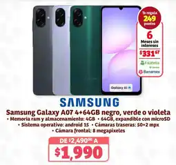 Soriana Híper Samsung galaxy A07 oferta