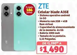 Soriana Híper Zte celular blade A35E oferta