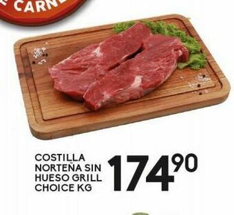 Alsuper Costilla norteña sin hueso grill choice kg oferta
