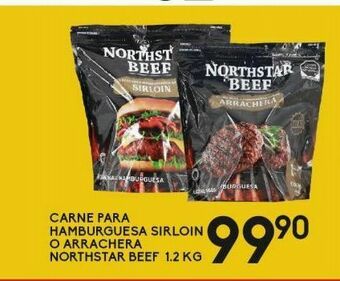 Alsuper Carne para hamburguesa sirloin o arrachera northstar beef 1,2kg oferta