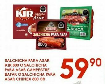 Alsuper Salchicha para asar kir 800gr o campestre bafar 800g oferta