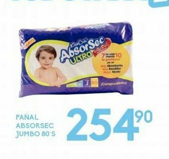 Alsuper Pañal absorsec jumbo 80s oferta