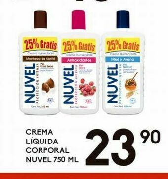 Crema líquida corporal nuvel 750ml