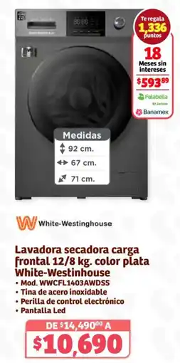 Soriana Híper Wwhite-westinghouse lavadora secadora carga frontal oferta