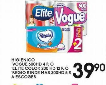 Alsuper Papel higiénico vogue 600hd 4r o elite 200hd 12r oferta