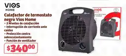 Soriana Híper Vios home calefactor de termostato negro oferta