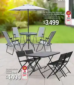 Soriana Híper Outdoor Trend Set de patio tela poliéster con sombrilla oferta