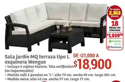Soriana Híper Wengue sala jardín mq terraza tipo l esquinera oferta