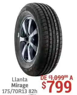 Soriana Híper Llanta Mirage 175/70R13 82h oferta