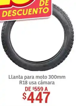 Soriana Híper Llanta para moto r18 usa cámara oferta