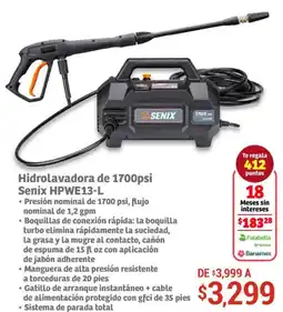 Soriana Híper Hidrolavadora de 1700psi senix hpwe13-l oferta