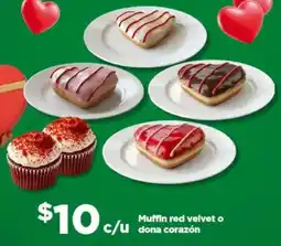 Bodega Aurrerá Muffin red velvet o dona corazón oferta