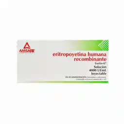 Farmacias YZA Eritropoyetina Humana Recombinante 4000ui / mL Caja Con 6 Frascos Ámpula oferta