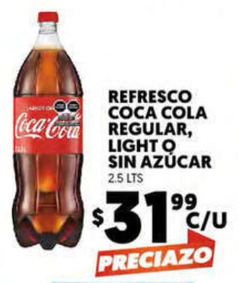 Merco Refresco Coca Cola Regular, Light o Sin Azúcar 2.5L oferta