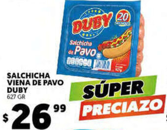 Merco Salchicha Viena de Pavo Duby 627g oferta