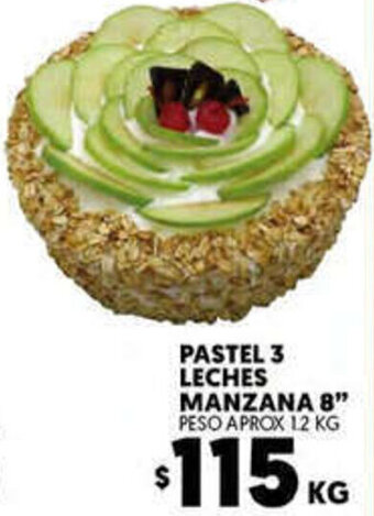 Pastel 3 Leches Manzana 8"