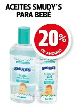 Farmacias Guadalajara Smudy's aceite para bebe o aceite en gel oferta