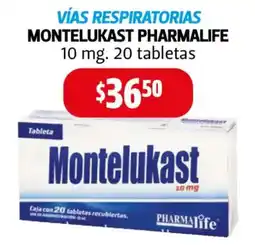Farmacias Guadalajara Pharmalife Montelukast 10 mg oferta