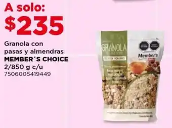 City Club Member's Choice granola con pasas y almendras oferta