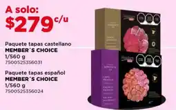 City Club Member's Choice paquetes tapas castellano oferta