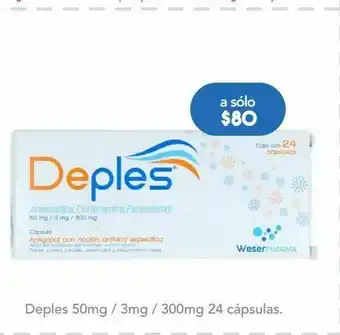 Farmacia San Pablo Deples 50mg / 3mg / 300mg 24 cápsulas. oferta