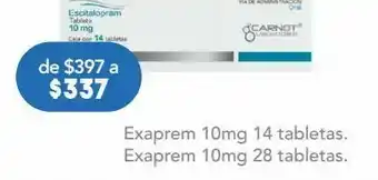 Exaprem 10mg 28 tabletas.