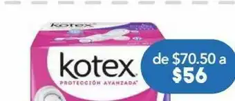 Kotex nocturna con alas 30 piezas.