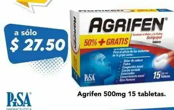 Agrifen 500mg 15 tabletas.