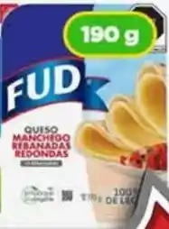 Bodega Aurrerá FUD queso manchego rebanadas redondas oferta