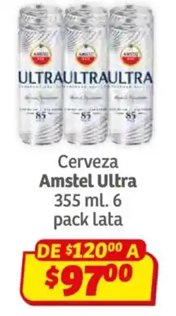 Soriana Híper Amstel ultra cerveza lata oferta