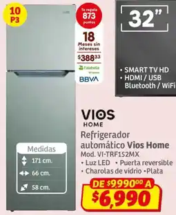 Soriana Híper Vios home refrigerador automático oferta