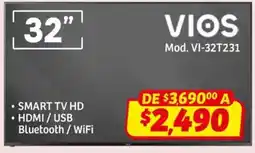 Soriana Híper Vios smart tv 32" oferta