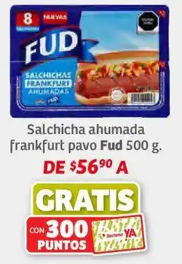 Soriana Híper Fud salchicha ahumada frankfurt pavo oferta