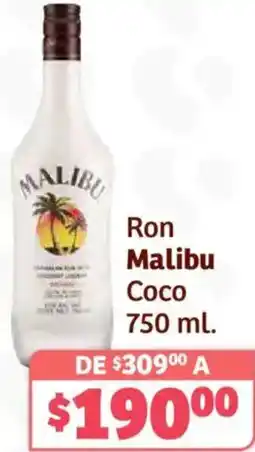 Soriana Híper Malibu ron coco oferta