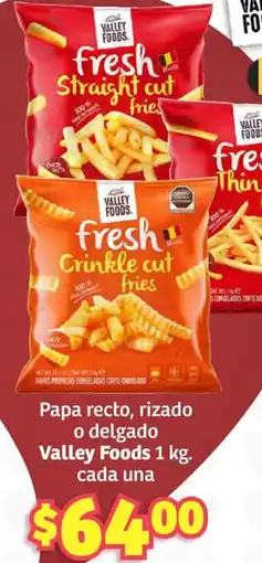 Soriana Híper Valley foods papa recto, rizado o delgado oferta