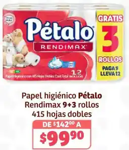Soriana Híper Pétalo papel higiénico rendimax oferta