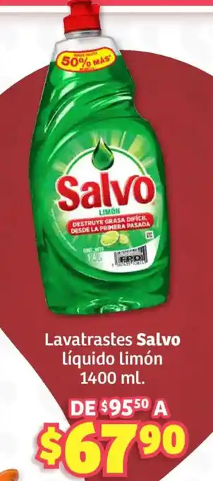 Soriana Híper Salvo lavatrastes líquido limón oferta