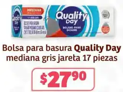 Soriana Híper Quality day bolsa para basura mediana gris jareta oferta