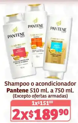 Soriana Híper Pantene shampoo o acondicionador oferta