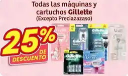 Soriana Híper Gillette todas las máquinas y cartuchos oferta