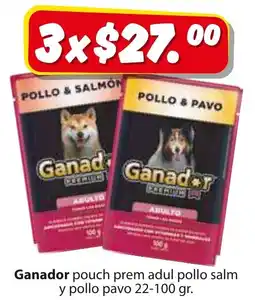 Zorro Ganador pouch prem adul pollo salm y pollo pavo oferta